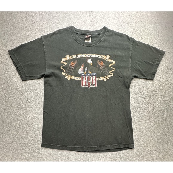 Vintage Harley-Davidson Shirt Mens Large Eagle Tampa Biker Motorcycle USA 90s - Picture 1 of 13